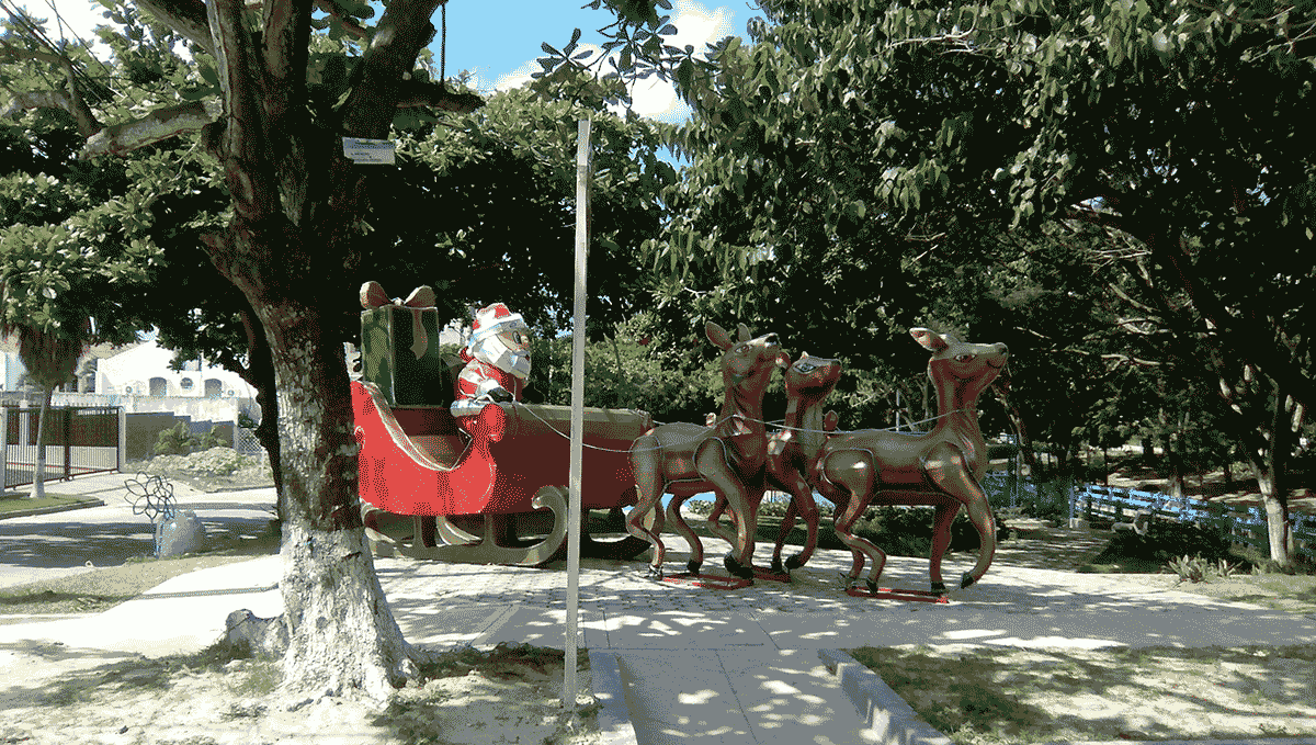 Christmas display in one of the city parks.