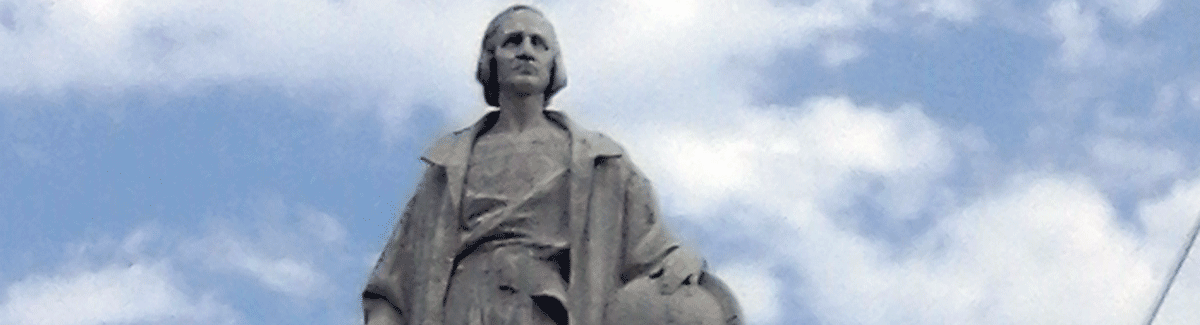 The statue of Cristobal Colon, or as we call him in English, Christopher Co