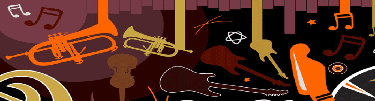 Musical instruments collage.