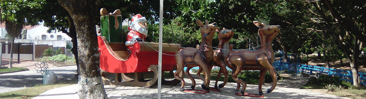 This is part of a Christmas display in one of the parks in Barranquilla.