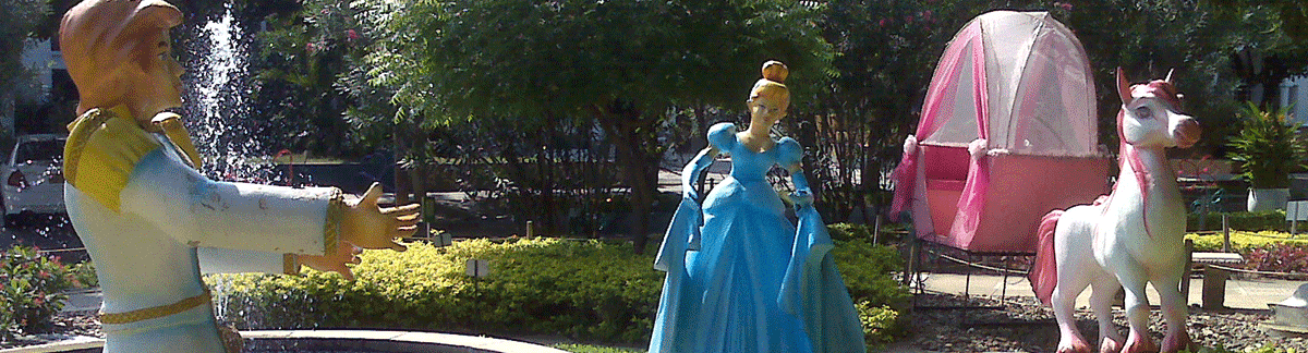 One of the parks often has whimsical displays, often based on children