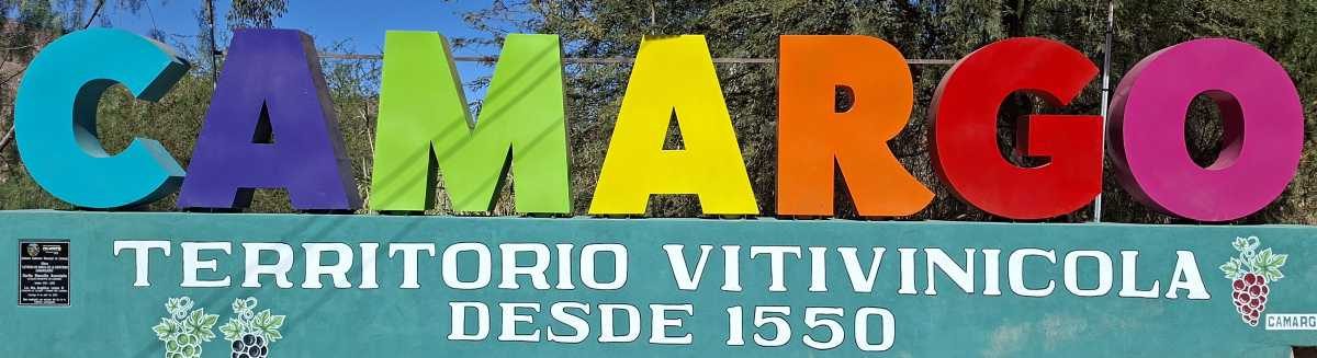 Camargo city name sign at the city entrance