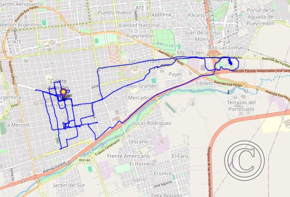 San Luis, Argentina 2024 walking route