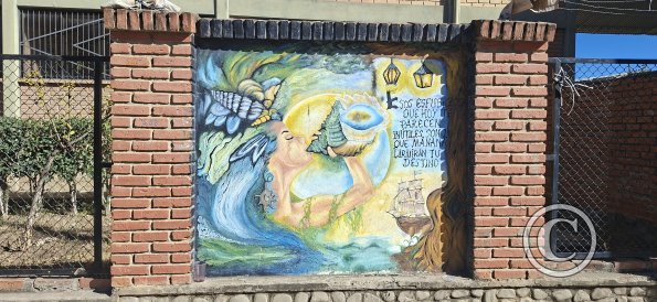 Mural in front of School Faustino Suarez Arnez