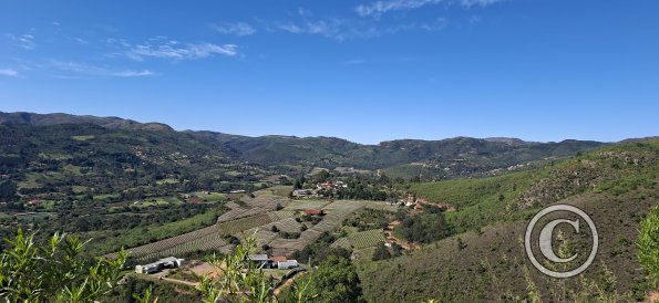 View from a hill above the town