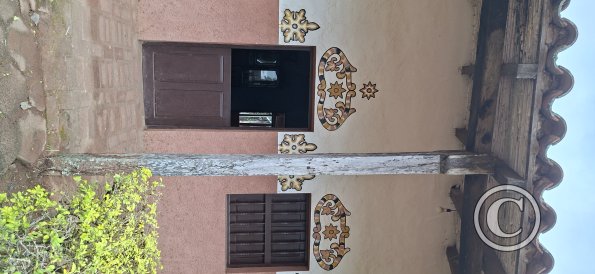 Decorated door and windows of a house