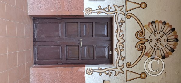 Decorated door of a house
