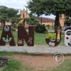 City name sign in Plaza Central
