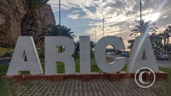 Arica sign at Av. Pedro Montt y Calle Carlos Condell