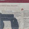 At the top of the Morro de Arica 16-Plaque about the Ex-Island Alacran, turned into a peninsula in 1964