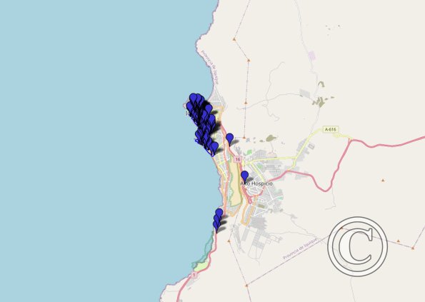 Iquique Chile 2023 walking route with photo locations