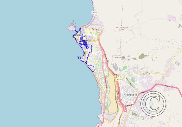 Iquique Chile 2023 walking route