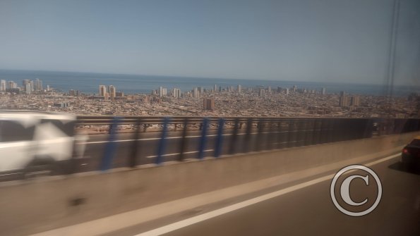 Iquique from the highway winding down the giant sand dune (2)