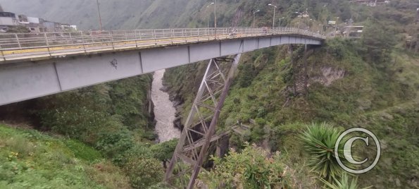 View of the bridge over the Rio Pastaza