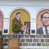 Murals on the Centro Cultural building on Simon Bolivar at Parque 23 de Julio