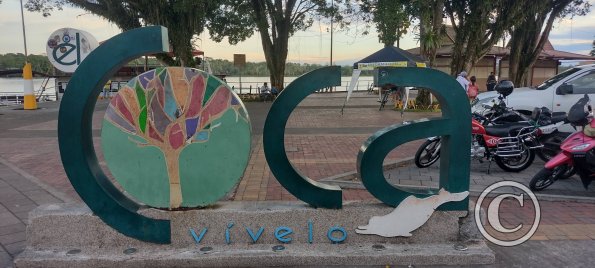 City name sign on the Malecon at end of Napo