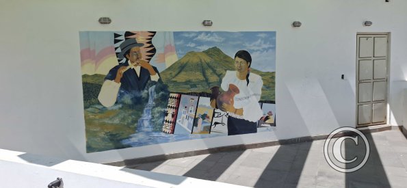 Mural on the side of the El Colibre building