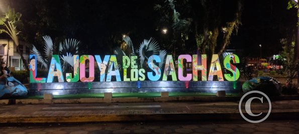 City name sign in Parque Central at Las Amazonas