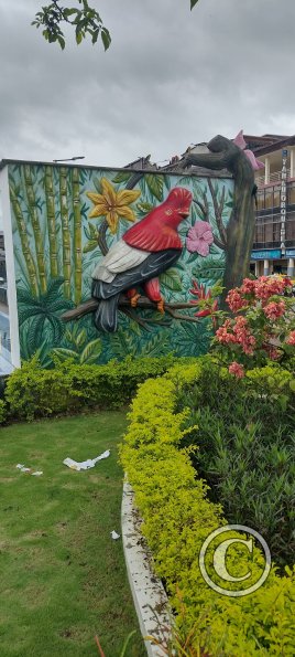 Mural, relief, in Parque Central