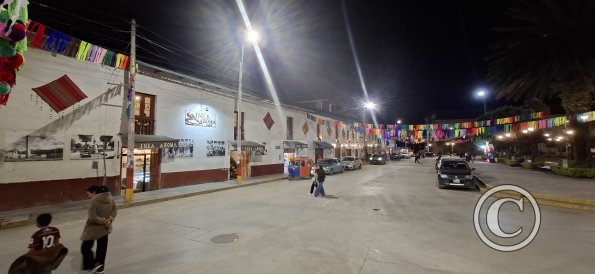 Alongside the Plaza de Armas at night
