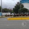 A -train- carved from logs in the center of Av. Venezuela, Av. Juan Vidaurraza, Pasaje Martinetti near the train station (2)
