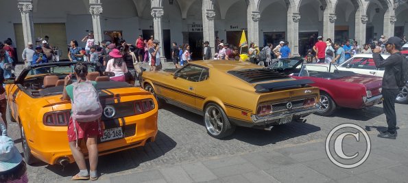 Car show for Mustangs in the Plaza de Armas (2)