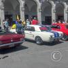 Car show for Mustangs in the Plaza de Armas