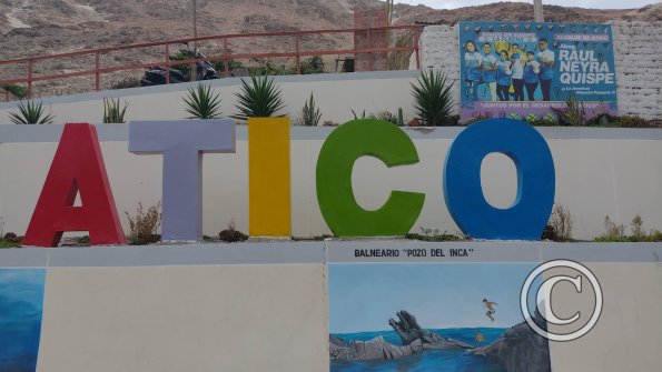 Atico sign at the entrance to the actual town of Atico