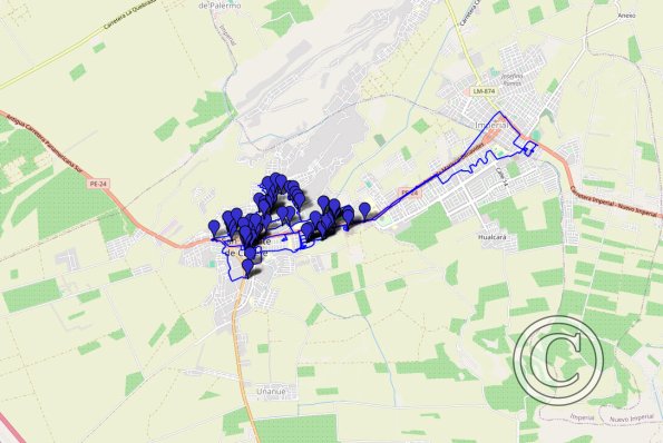 Canete 2023 walking route with photo locations