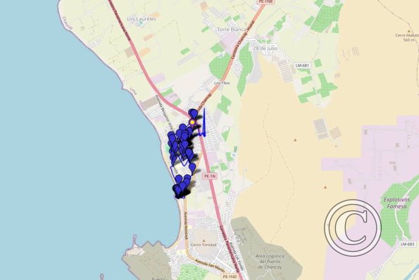 Chancay 2024 walking route with photo locations