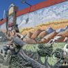 Mural at the town entrance on the Pan-Am Hwy