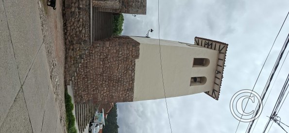 Looking at Santa Ana Bell Tower from Av Apurimac (2)