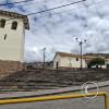 Looking at Santa Ana Bell Tower from Cuesta de Santa Ana