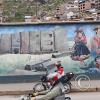Mural across from Monumento al Inca Pachacutec in Av 28 de Julio and Av La Paz