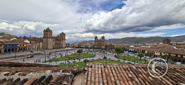 View from rooftop restaurant at the Plaza de Armas