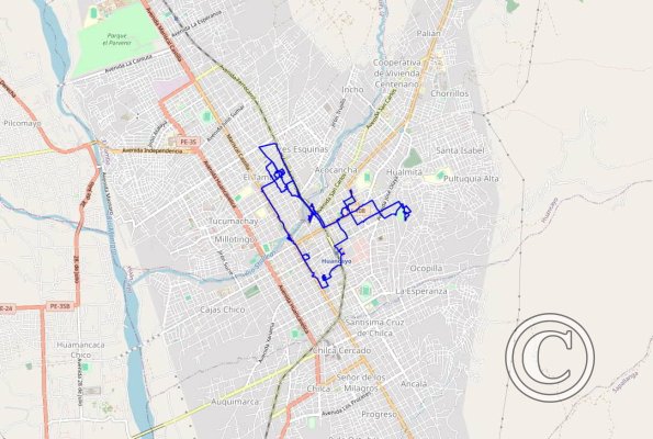 Huancayo 2024 walking route
