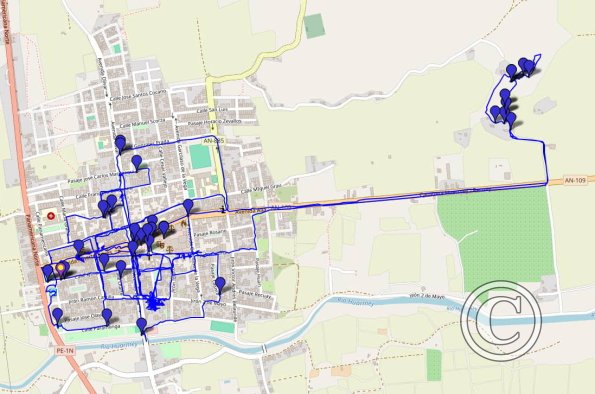 Huarmey 2024 walking route with photo locations
