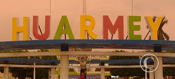 Huarmey sign at the Plaza de Armas (2)