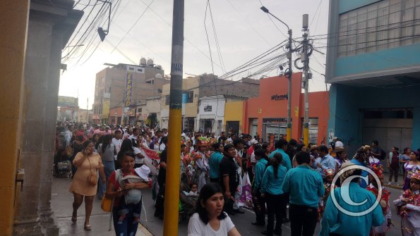 A parade near the Plaza de Armas
