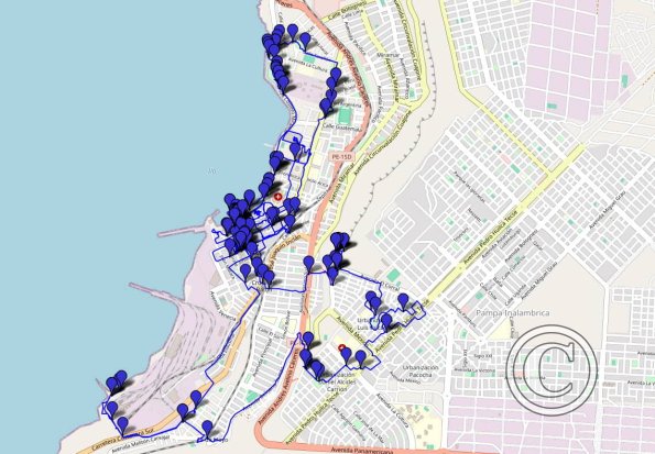 Ilo 2023 walking route with photo locations