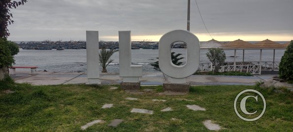 Ilo sign at the Malecon near Calle Pedro Flores