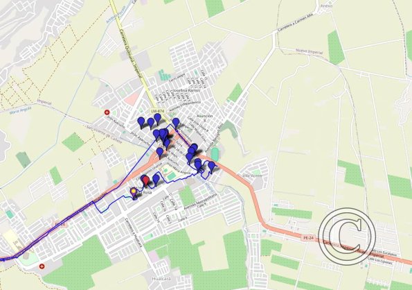 Imperial 2023 walking route with photo locations