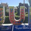 City name sign in the Plaza Mayor