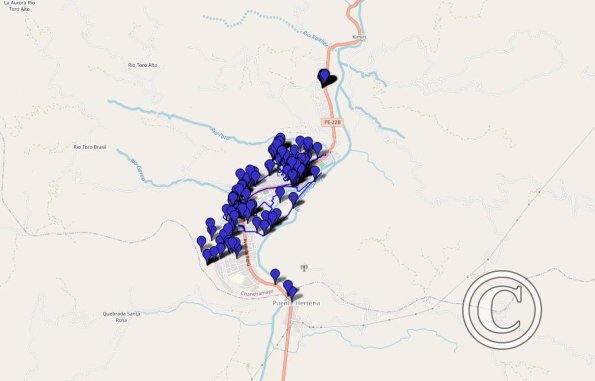 La Merced 2024 walking route with photo locations