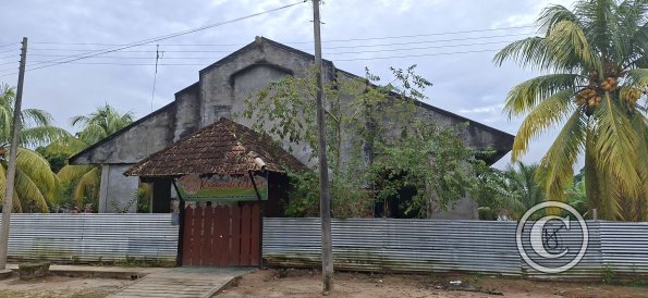 A burned church on Jiron Fitzcarrald at Calle Mariscal Caceres