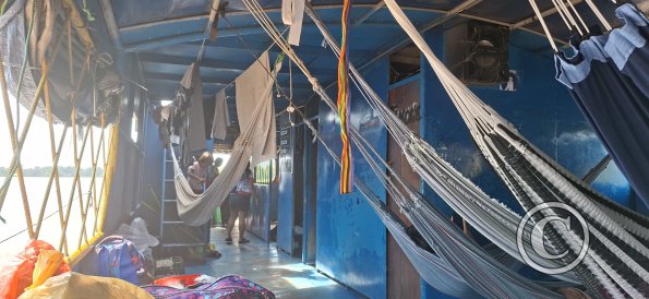 Inside the cargo boat