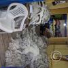 Inside a business with sheep pelts