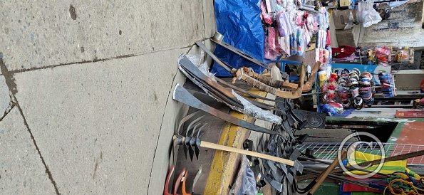 Tools for sale at the Sunday market