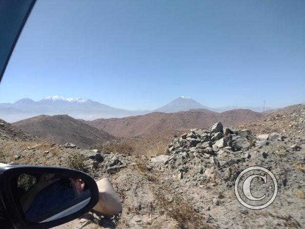 View of Volcan Misti y el Chachani from west of Arequipa