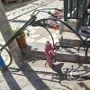 Odd bicycle at the Plaza de Armas Calle San Francisco and Calle Cusco